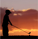zonsondergang golf course